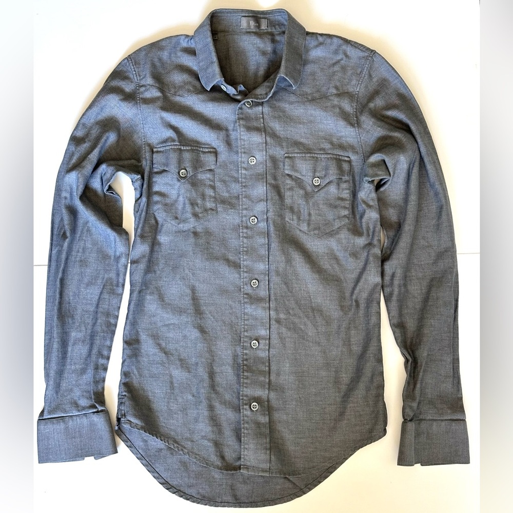 Vintage Dior Homme 2004 Men’s Gray Dress Shirt
